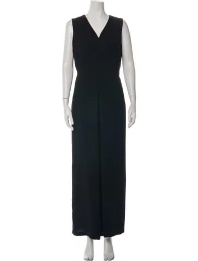 Pre-owned Vince V-neck Jumpsuit In Black