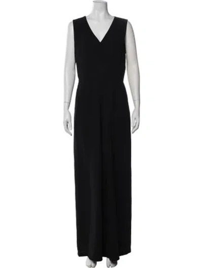 Pre-owned Vince V-neck Jumpsuit In Black