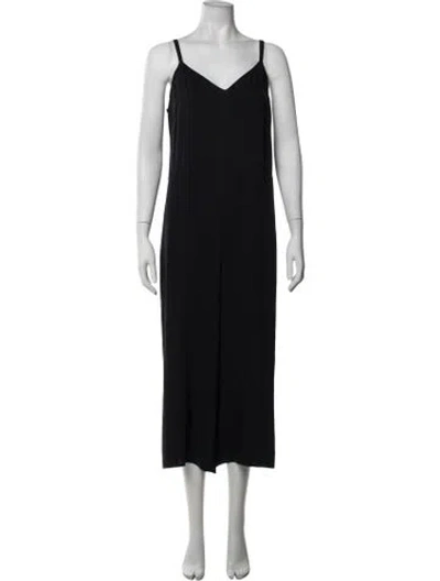 Pre-owned Vince V-neck Jumpsuit In Black