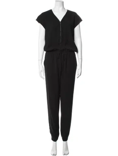 Pre-owned Vince V-neck Jumpsuit In Black