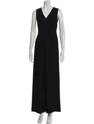 Pre-owned Vince V-neck Jumpsuit In Black