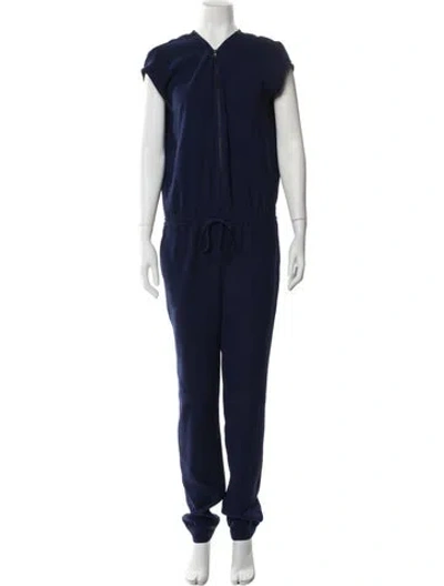 Pre-owned Vince V-neck Jumpsuit In Blue