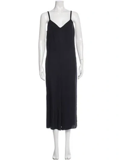 Pre-owned Vince V-neck Jumpsuit In Blue