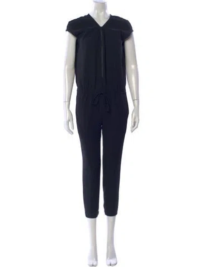 Pre-owned Vince V-neck Jumpsuit In Blue