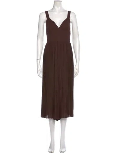 Pre-owned Vince V-neck Jumpsuit In Brown