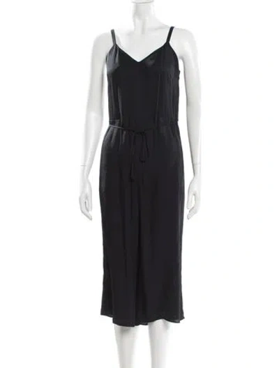 Pre-owned Vince V-neck Jumpsuit In Gray