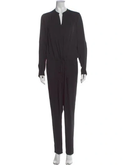Pre-owned Vince V-neck Jumpsuit In Gray