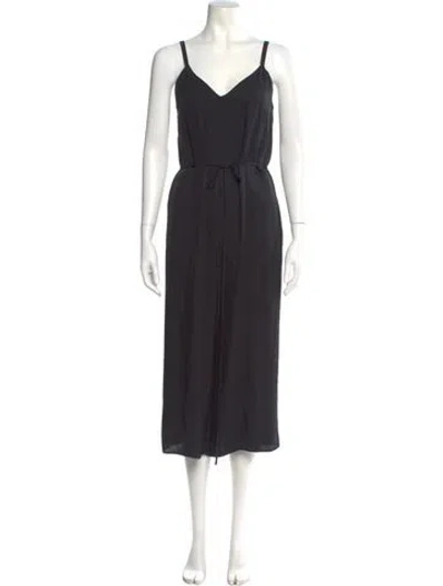 Pre-owned Vince V-neck Jumpsuit W/ Tags In Black
