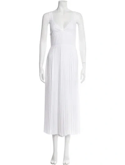 Pre-owned Vince V-neck Jumpsuit W/ Tags In White