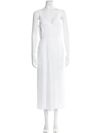 Pre-owned Vince V-neck Jumpsuit In White