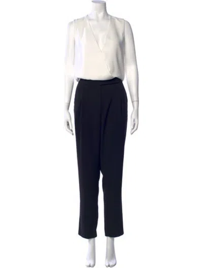 Pre-owned Vince V-neck Jumpsuit In White