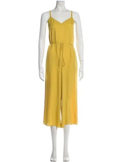 Pre-owned Vince V-neck Jumpsuit In Yellow