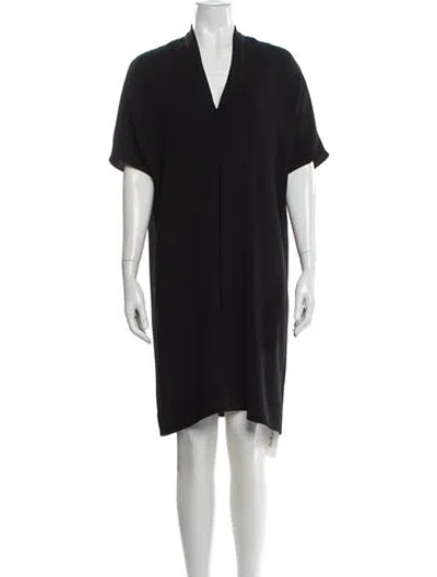 Pre-owned Vince V-neck Knee-length Dress In Blue