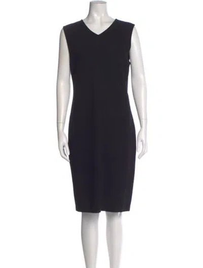 Pre-owned Vince V-neck Knee-length Dress In Gray