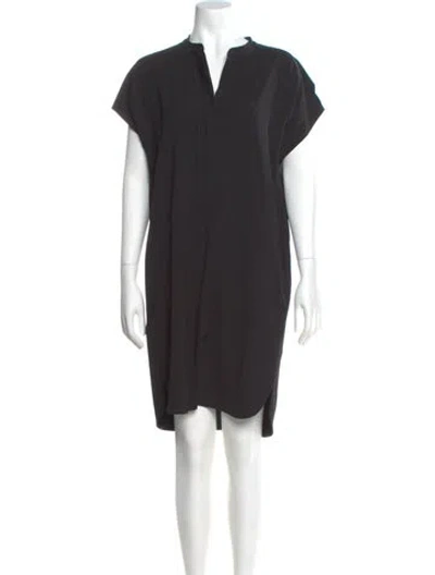 Pre-owned Vince V-neck Knee-length Dress In Gray