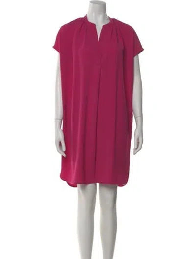 Pre-owned Vince V-neck Knee-length Dress In Pink