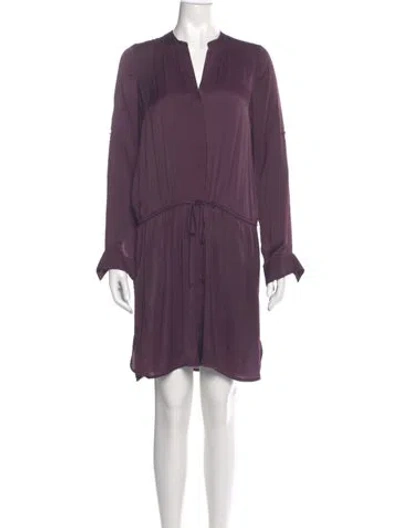 Pre-owned Vince V-neck Knee-length Dress In Purple
