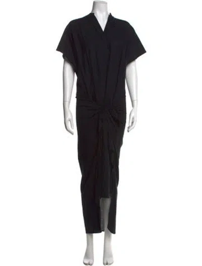 Pre-owned Vince V-neck Long Dress In Black