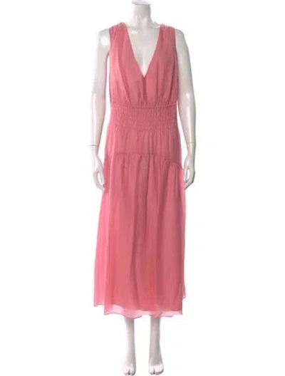 Pre-owned Vince V-neck Long Dress In Pink