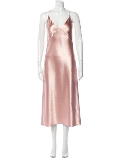 Pre-owned Vince V-neck Long Dress In Pink