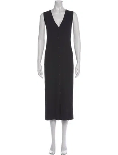 Pre-owned Vince V-neck Long Dress W/ Tags In Gray