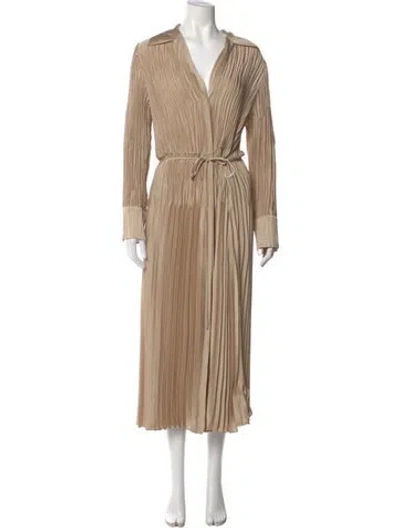 Pre-owned Vince V-neck Long Dress W/ Tags In Neutral