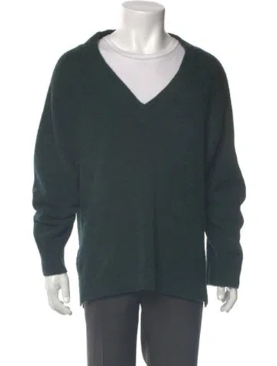Pre-owned Vince V-neck Long Sleeve Cardigan In Green
