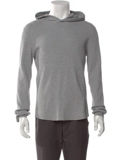 Pre-owned Vince V-neck Long Sleeve Hoodie In Gray