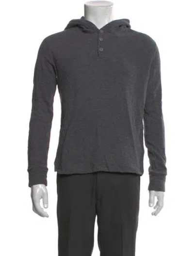 Pre-owned Vince V-neck Long Sleeve Polo Sweater In Gray