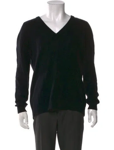 Pre-owned Vince V-neck Long Sleeve Pullover In Black