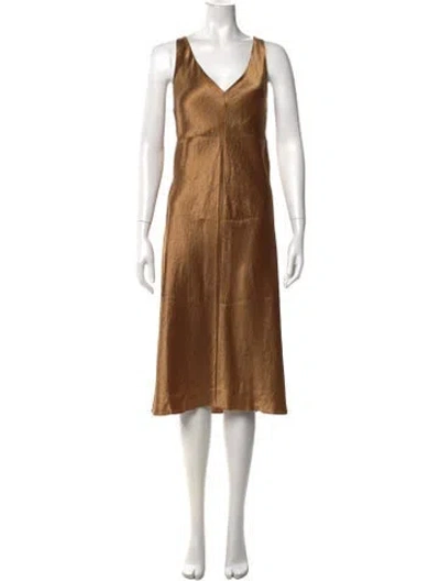 Pre-owned Vince V-neck Midi Length Dress
