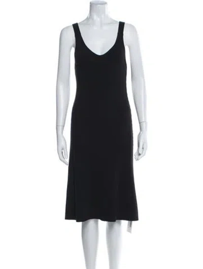 Pre-owned Vince V-neck Midi Length Dress In Blue