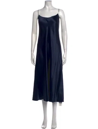 Pre-owned Vince V-neck Midi Length Dress In Blue