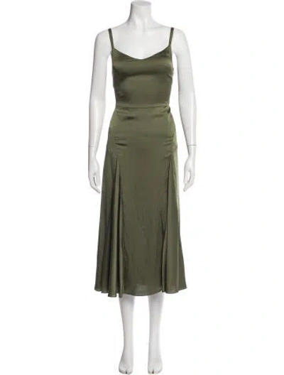Pre-owned Vince V-neck Midi Length Dress In Gray