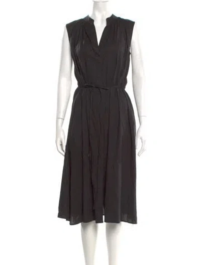 Pre-owned Vince V-neck Midi Length Dress In Gray