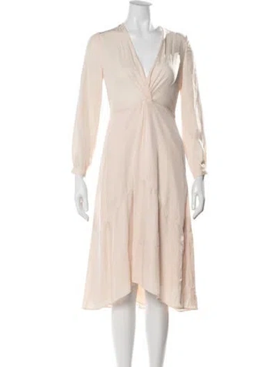 Pre-owned Vince V-neck Midi Length Dress W/ Tags In Pink