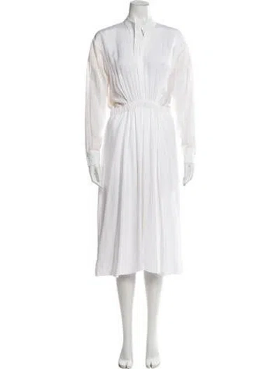 Pre-owned Vince V-neck Midi Length Dress In White