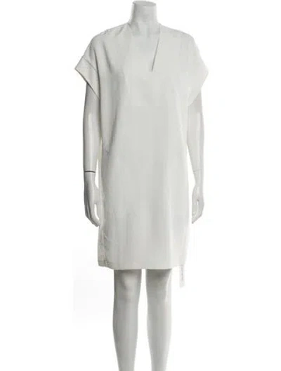 Pre-owned Vince V-neck Mini Dress In Blue