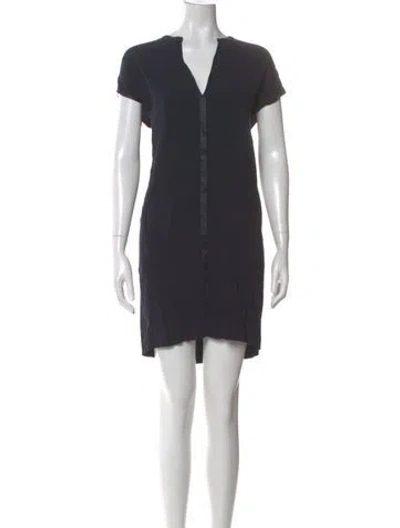 Pre-owned Vince V-neck Mini Dress In Gray