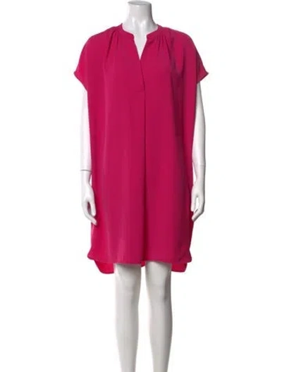 Pre-owned Vince V-neck Mini Dress In Pink