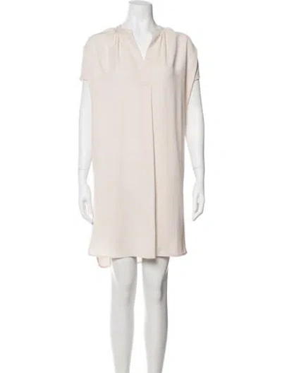 Pre-owned Vince V-neck Mini Dress In Pink