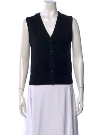 Pre-owned Vince V-neck Sweater In Black