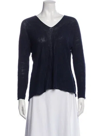 Pre-owned Vince V-neck Sweater In Blue