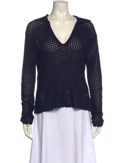 Pre-owned Vince V-neck Sweater In Blue