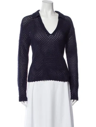 Pre-owned Vince V-neck Sweater In Blue