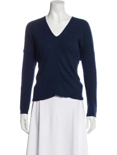 Pre-owned Vince V-neck Sweater In Blue