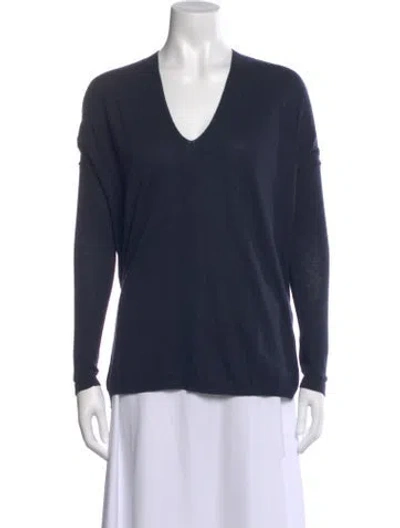 Pre-owned Vince V-neck Sweater In Blue