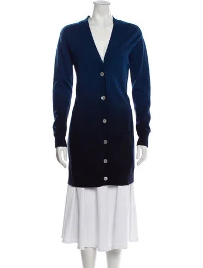 Pre-owned Vince V-neck Sweater In Blue