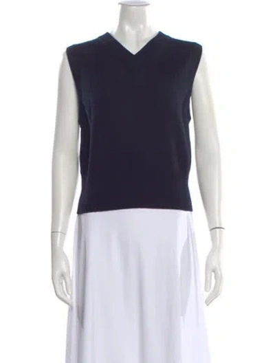 Pre-owned Vince V-neck Sweater In Blue