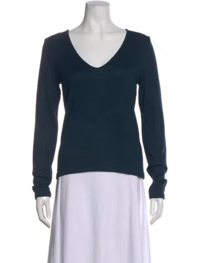 Pre-owned Vince V-neck Sweater In Blue